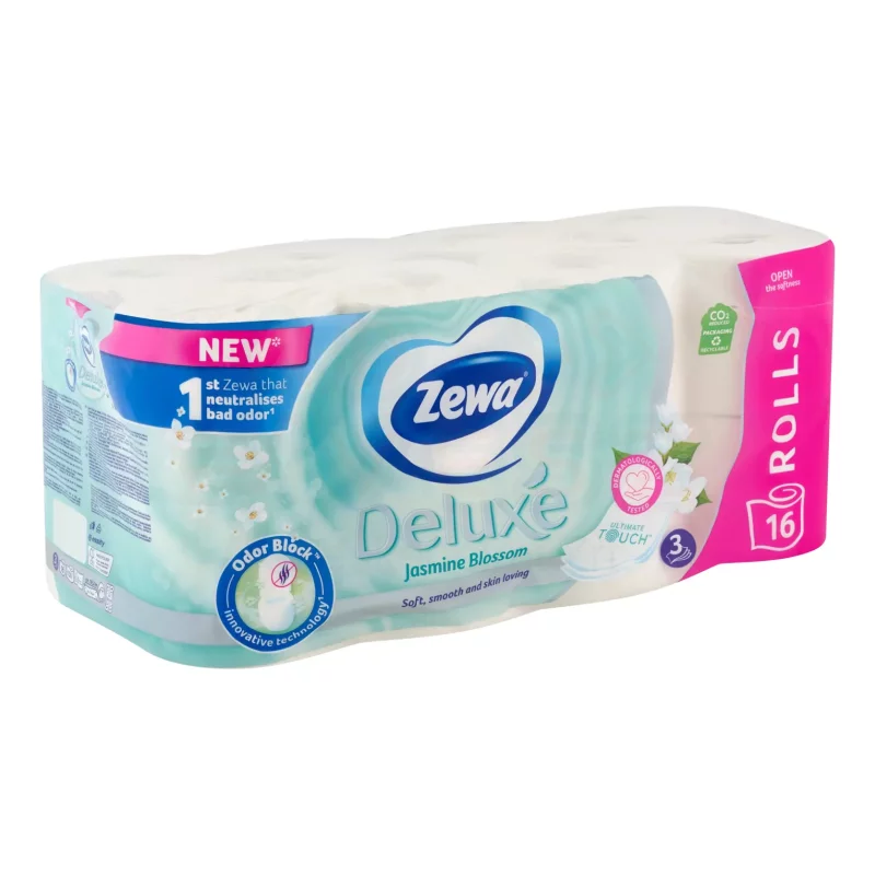 Zewa Deluxe toalettpapír 3 rétegű 16 tekercs Jasmine Blossom Kép