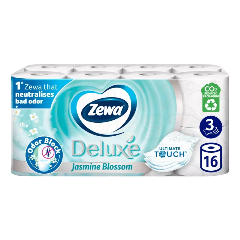 Zewa Deluxe toalettpapír 3 rétegű 16 tekercs Jasmine Blossom Kép