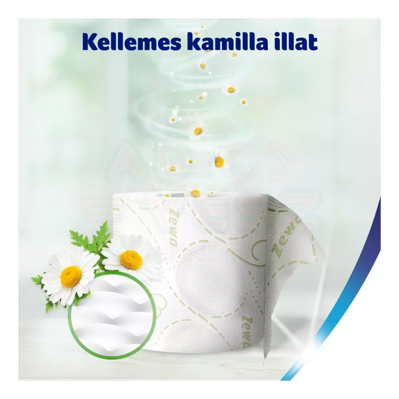 Zewa Deluxe toalettpapír 3 rétegű 8 tekercs Camomile Comfort Kép