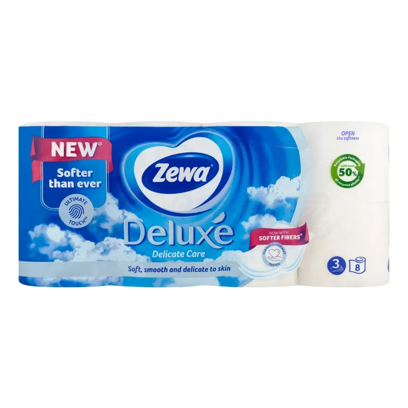 Zewa Deluxe toalettpapír 3 rétegű 8 tekercs Delicate Care Kép