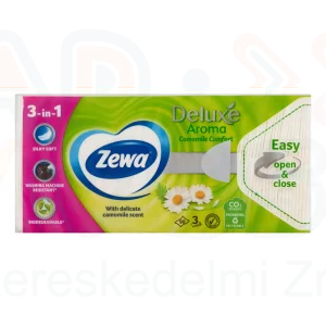 Zewa Deluxe papírzsebkendő 3 rétegű 90 db Camomile Comfort