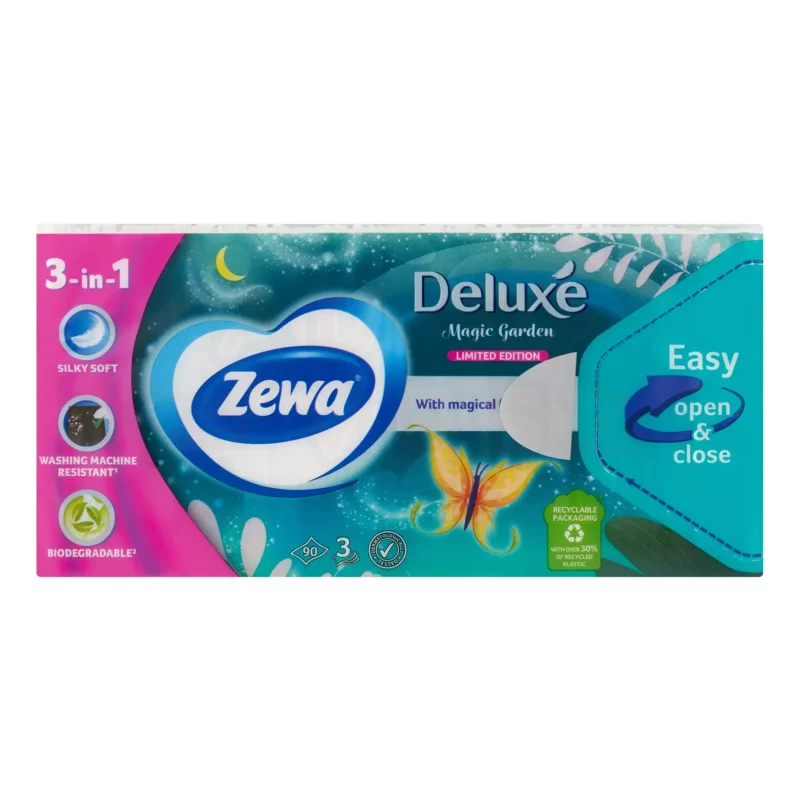 Zewa Deluxe papírzsebkendő 3 rétegű 90 db Limited Edition Kép