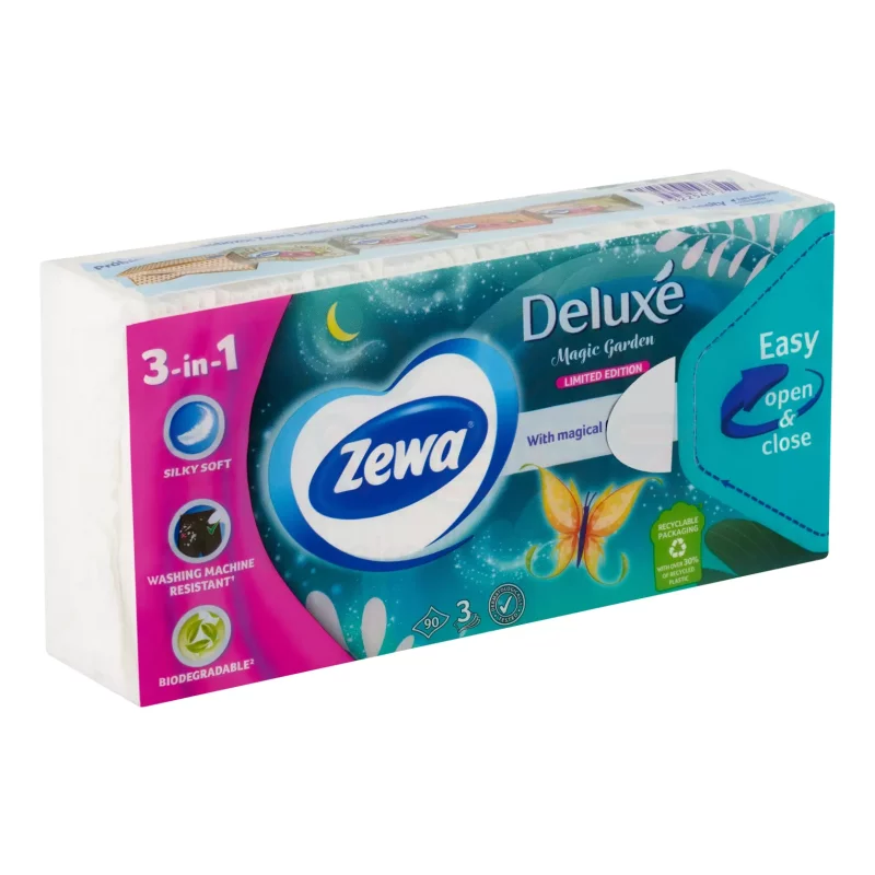 Zewa Deluxe papírzsebkendő 3 rétegű 90 db Limited Edition Kép
