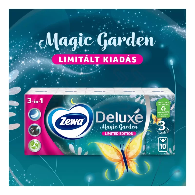 Zewa Deluxe papírzsebkendő 3 rétegű 90 db Limited Edition Kép