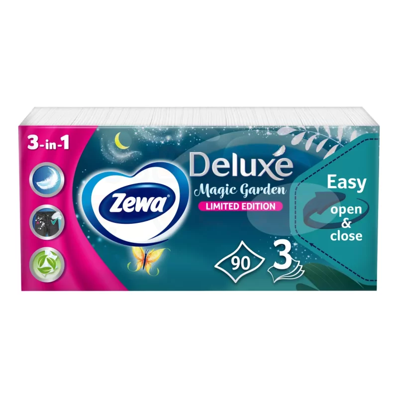 Zewa Deluxe papírzsebkendő 3 rétegű 90 db Limited Edition Kép