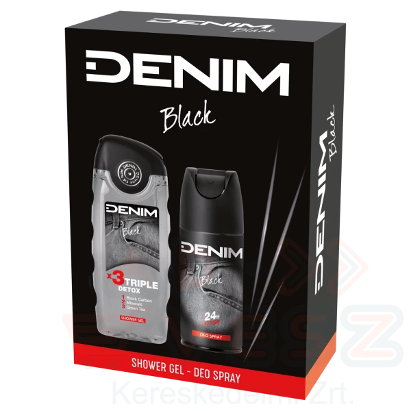 DENIM BLACK ajándékcsomag (deo+tusfürdő) 2025 Kép