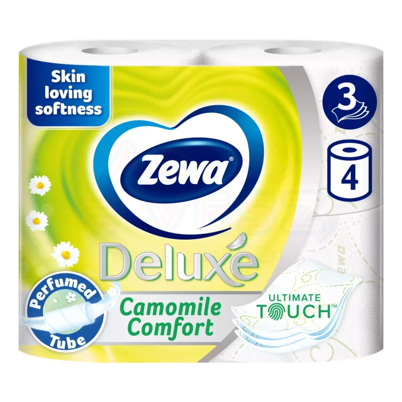 Zewa Deluxe toalettpapír 3 rétegű 4 tekercs Camomile Comfort Kép