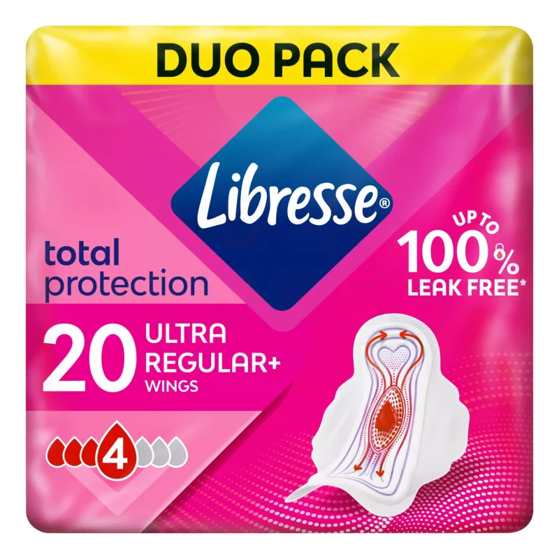 Libresse egészségügyi betét 2x10 db Ultra Normal szárnyas Kép