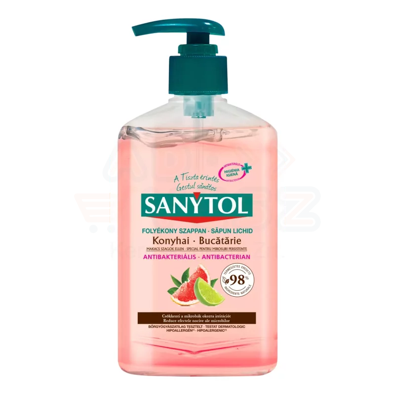 Sanytol Antibakteriális Folyékony Szappan Konyhai Grapefruit és Lime 250 ml Kép