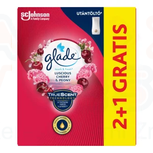 Glade® Touch&Fresh utántöltő 10 ml 2+1 Zamatos cseresznye és bazsarózsa