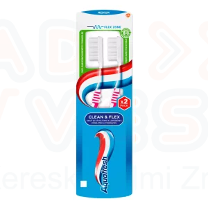 Aquafresh fogkefe 2 db Clean&Flex Medium