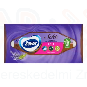 Zewa Softis papírzsebkendő 4 rétegű dobozos 80 db Levendula
