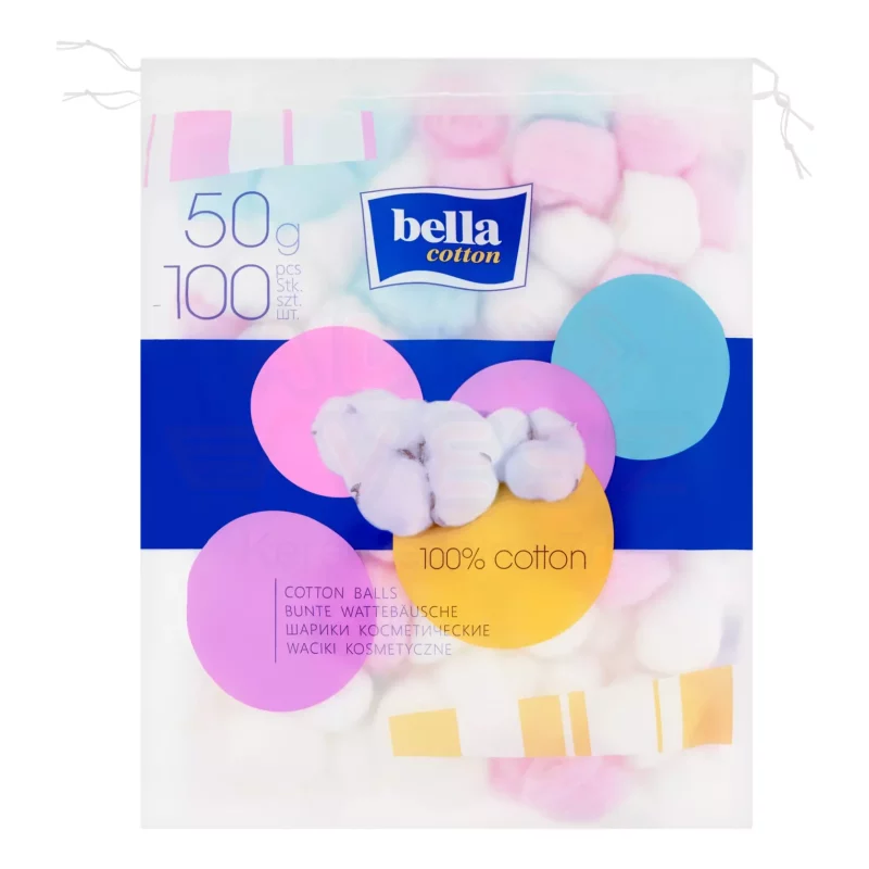 BELLA COTTON Kozmetikai Színes vattalabda 100 db Kép