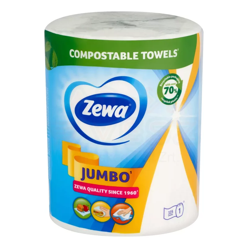 Zewa háztartási papírtörlő 2 rétegű 1 tekercses 325 lap White Jumbo Kép