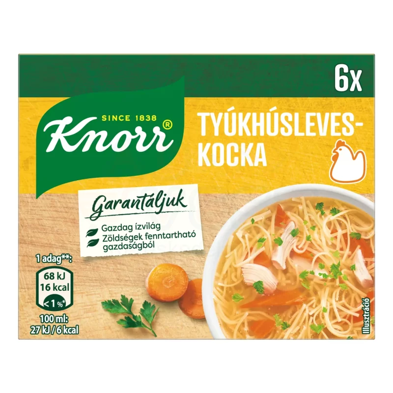 KNORR Kocka Tyúkhúsleveskocka 60 g Kép