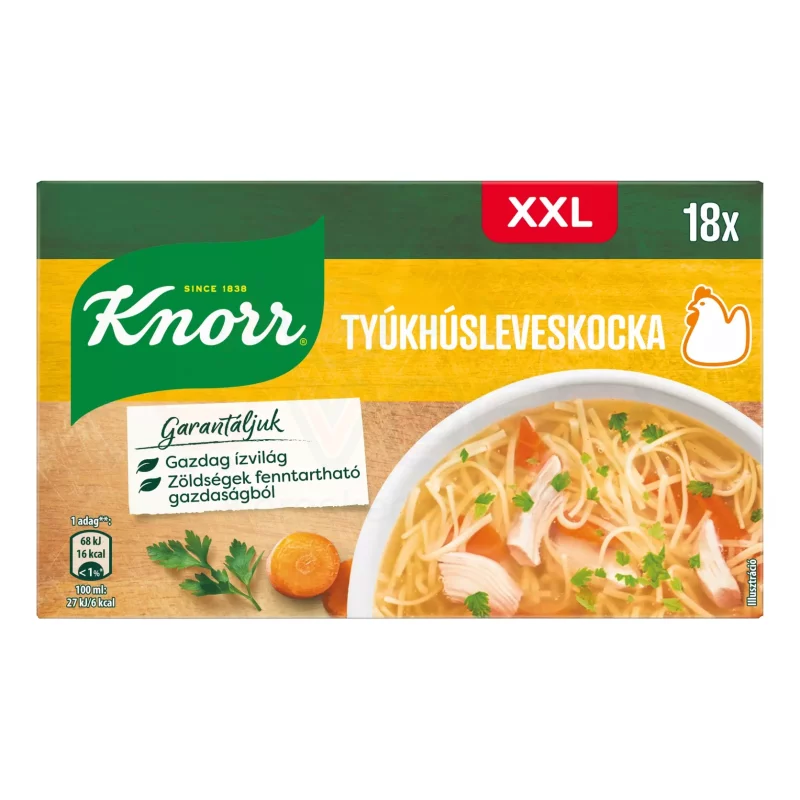KNORR Kocka Tyúkhúsleveskocka 180 g Kép