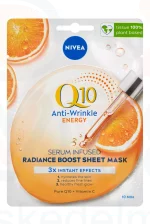 NIVEA Q10 PLUS fátyolmaszk 1 db 10 perces energetizáló Kép