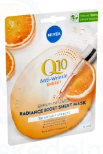 NIVEA Q10 PLUS fátyolmaszk 1 db 10 perces energetizáló Kép