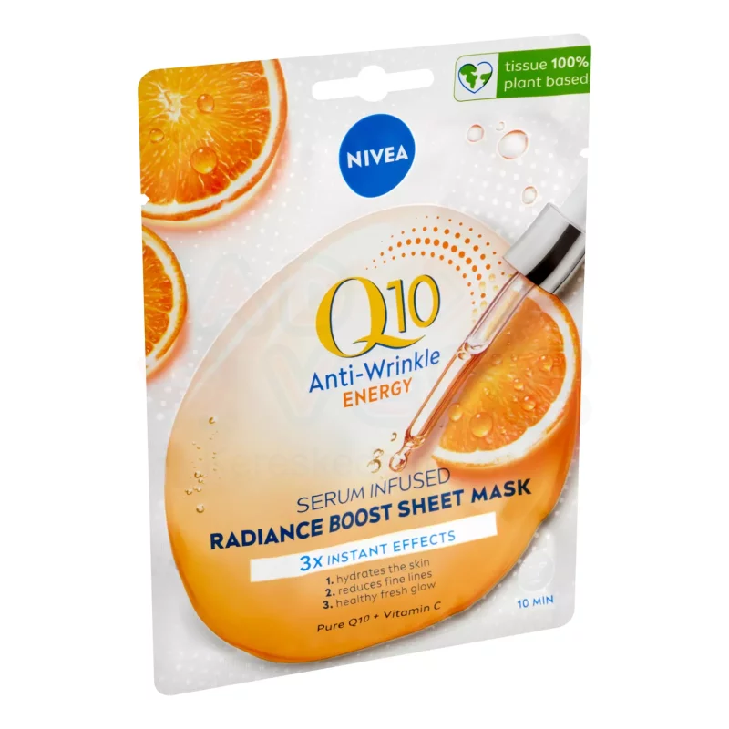 NIVEA Q10 PLUS fátyolmaszk 1 db 10 perces energetizáló Kép