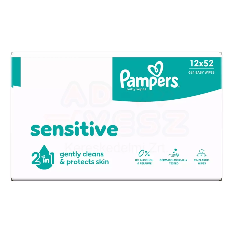 Pampers törlőkendő Sensitive 12x52 db (nem bontható) Kép