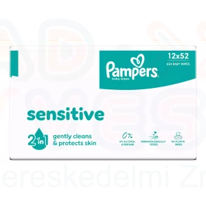 Pampers törlőkendő Sensitive 12x52 db (nem bontható)