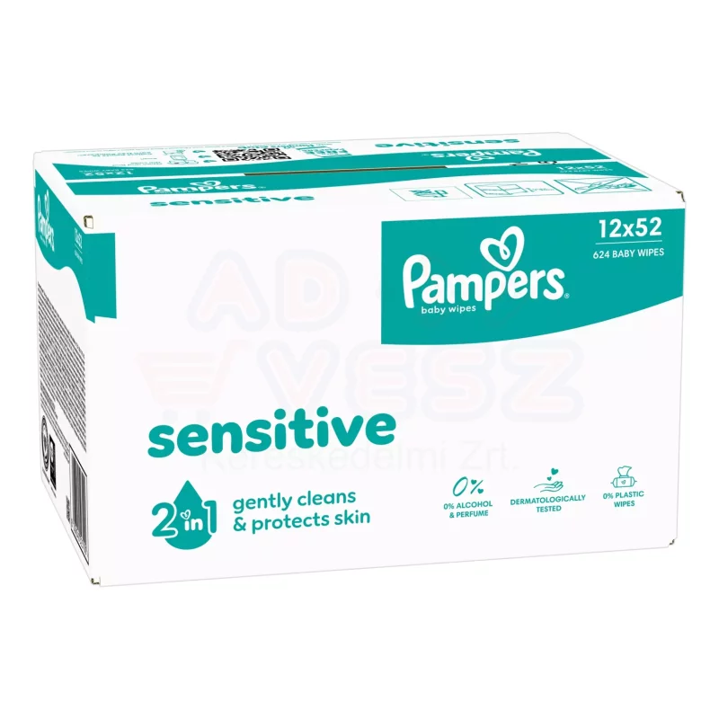 Pampers törlőkendő Sensitive 12x52 db (nem bontható) Kép