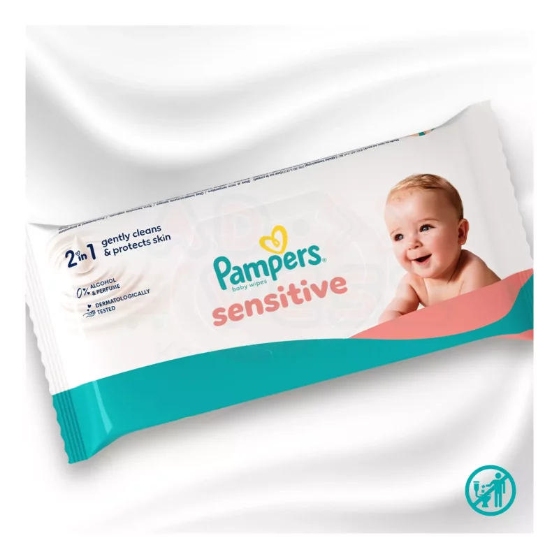 Pampers törlőkendő Sensitive 12x52 db (nem bontható) Kép