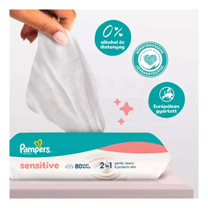 Pampers törlőkendő Sensitive 12x52 db (nem bontható) Kép
