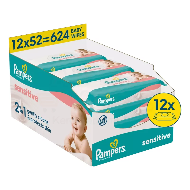 Pampers törlőkendő Sensitive 12x52 db (nem bontható) Kép