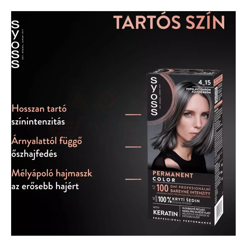 Syoss Color tartós hajfesték 4-15 Füstös króm Kép
