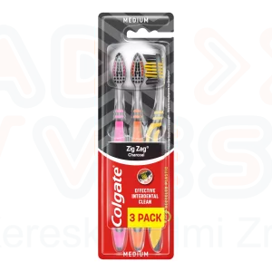 COLGATE fogkefe ZigZag Charcoal TRIO (3 db)