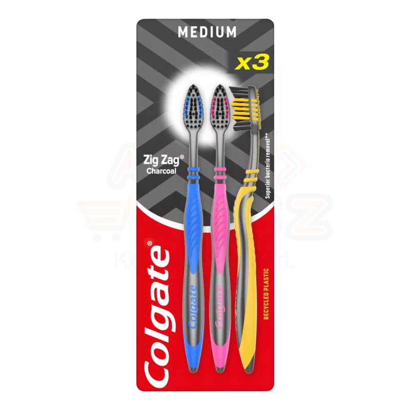 COLGATE fogkefe ZigZag Charcoal TRIO (3 db) Kép