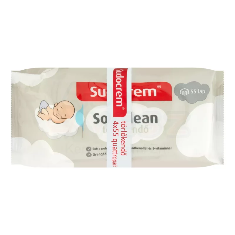 SUDOCREM törlőkendő 4*55 lap Soft clean Kép