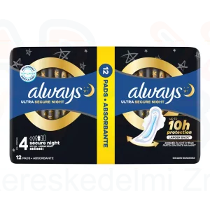 Always egészségügyi betét Duo Ultra Secure Night 12 db