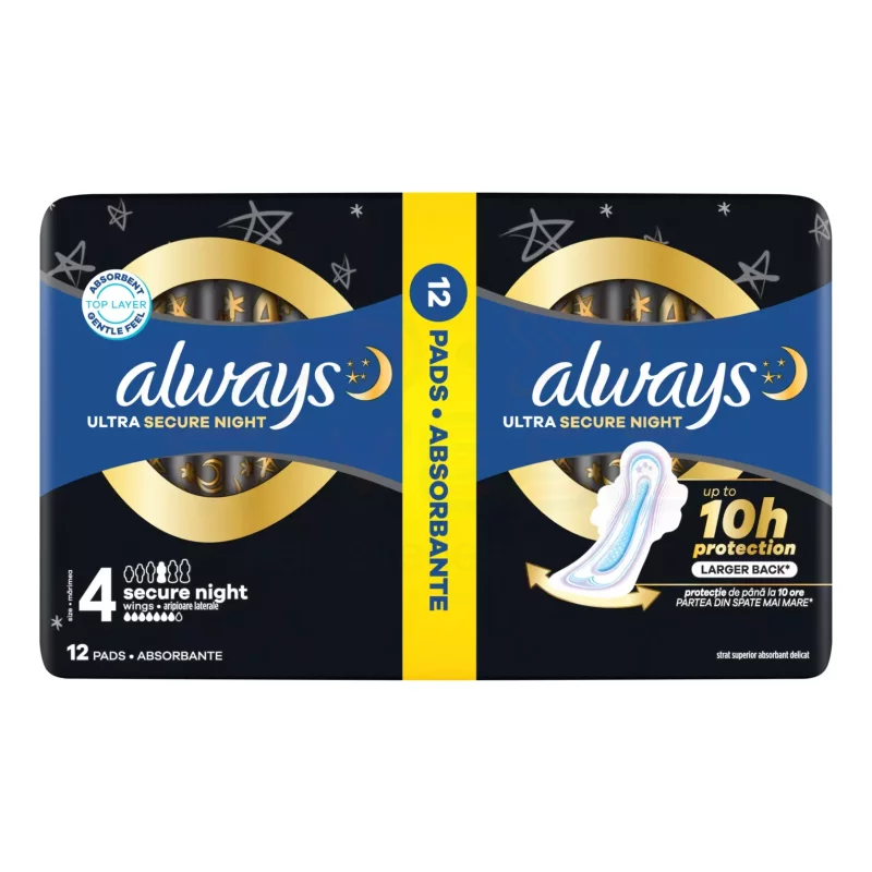 Always egészségügyi betét Duo Ultra Secure Night 12 db Kép