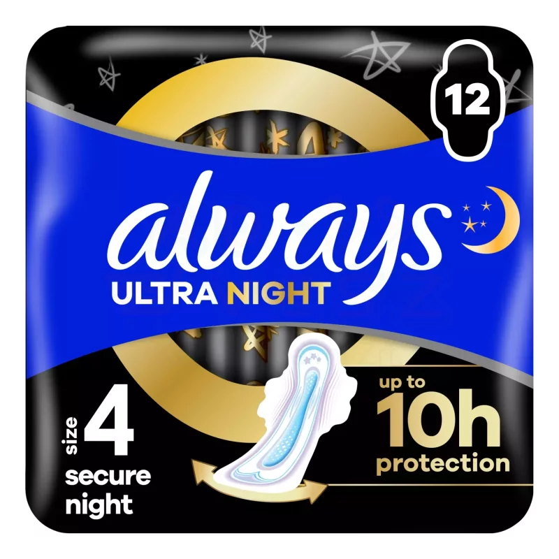 Always egészségügyi betét Duo Ultra Secure Night 12 db Kép