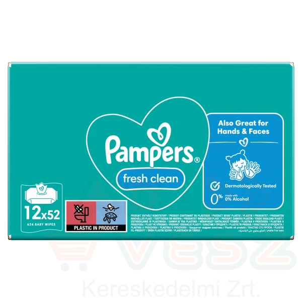 Pampers törlőkendő Fresh Clean 12x52 db (nem bontható) Kép