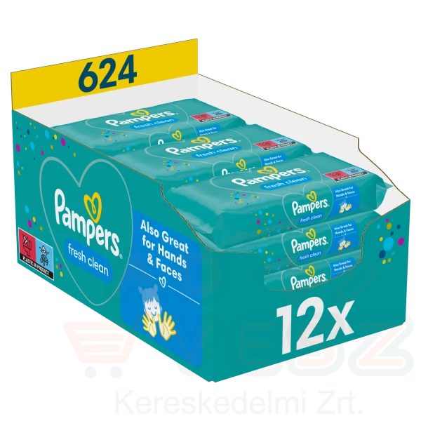 Pampers törlőkendő Fresh Clean 12x52 db (nem bontható) Kép