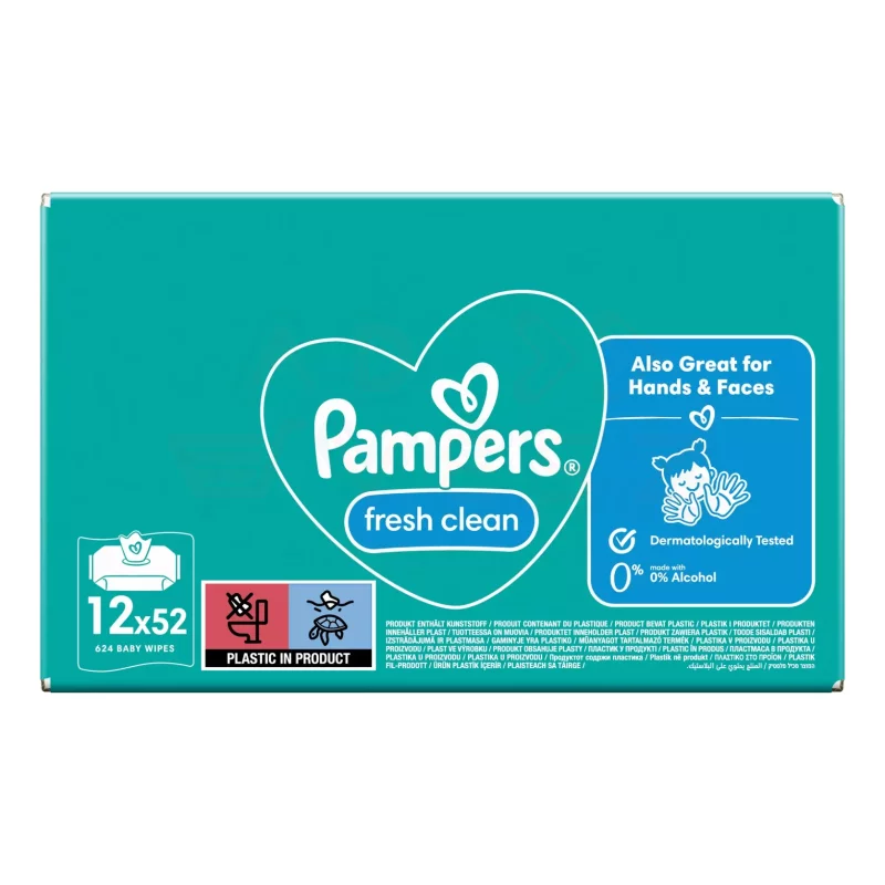 Pampers törlőkendő Fresh Clean 12x52 db (nem bontható) Kép