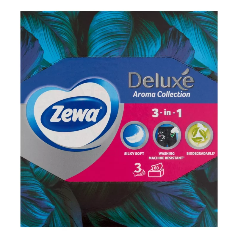 Zewa Deluxe papírzsebkendő 3 rétegű 60 db Aroma Collection - dobozos Kép