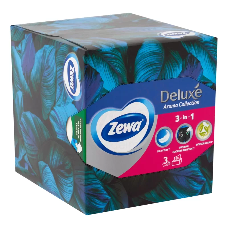 Zewa Deluxe papírzsebkendő 3 rétegű 60 db Aroma Collection - dobozos Kép