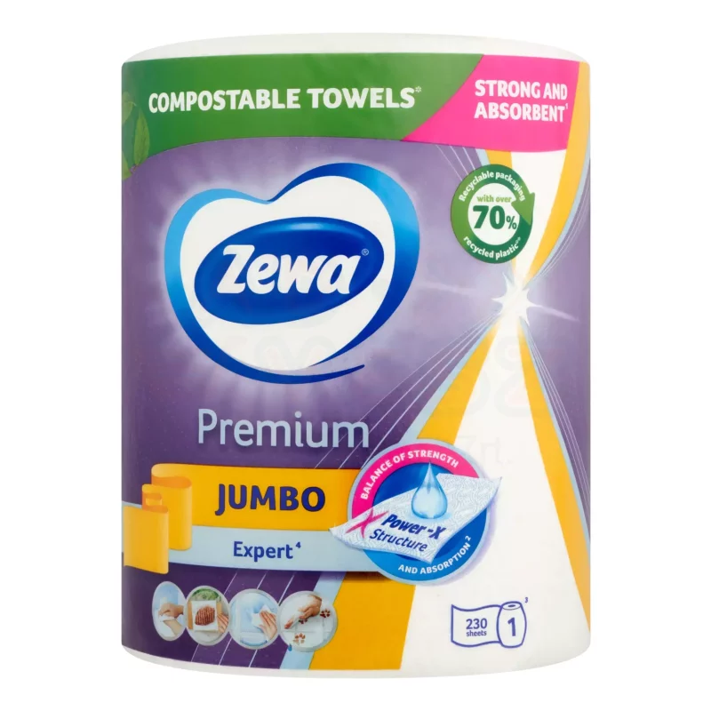 Zewa háztartási papírtörlő 3 rétegű 1 tekercses Prémium Jumbo Kép