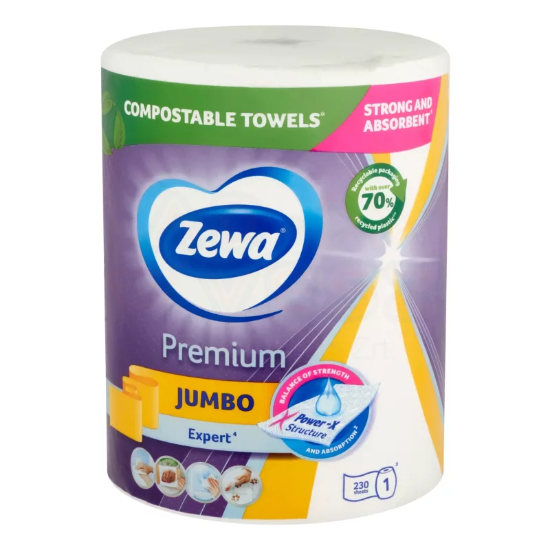 Zewa háztartási papírtörlő 3 rétegű 1 tekercses Prémium Jumbo Kép