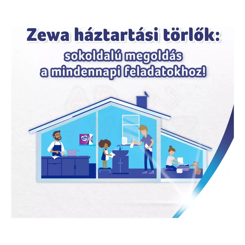 Zewa háztartási papírtörlő 3 rétegű 1 tekercses Prémium Jumbo Kép