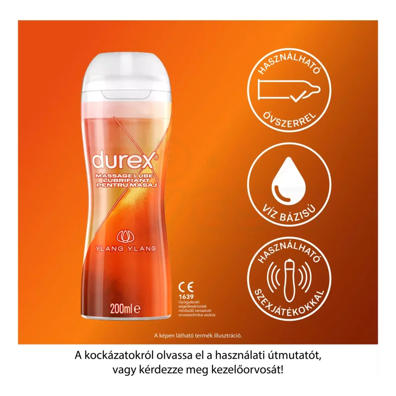DUREX Massage 2in1 érzéki masszázs zselé és síkosító ylang-ylang-gal 200 ml Kép