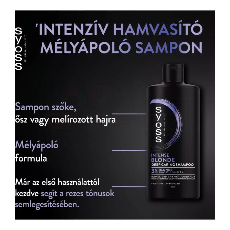 Syoss sampon 440 ml Blonde & Silver Kép