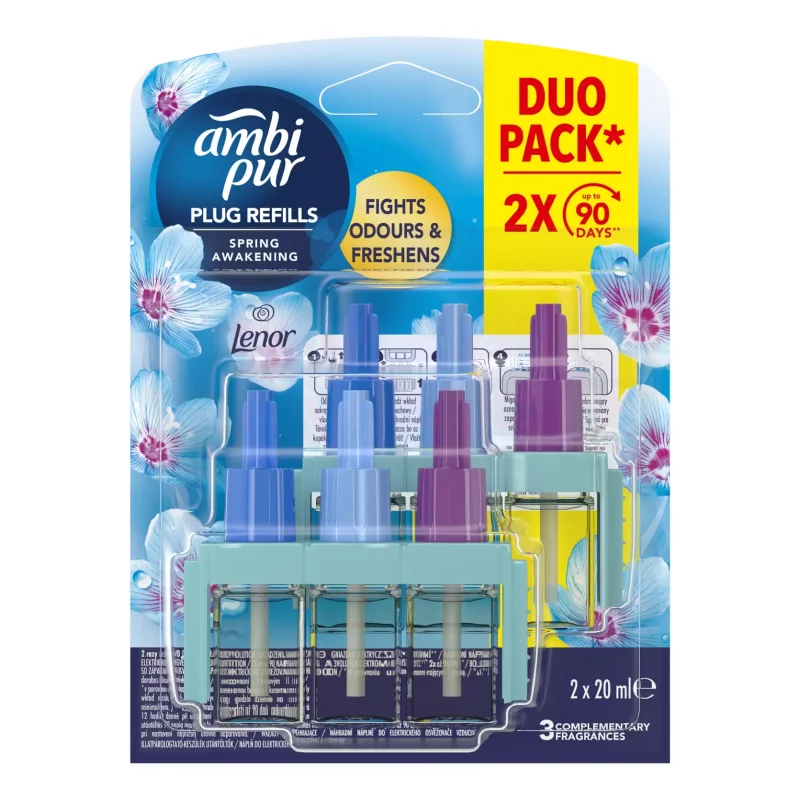 AmbiPur 3Volution elektromos légfrissítő utántöltő DUO Lenor Spring 2x20 ml Kép