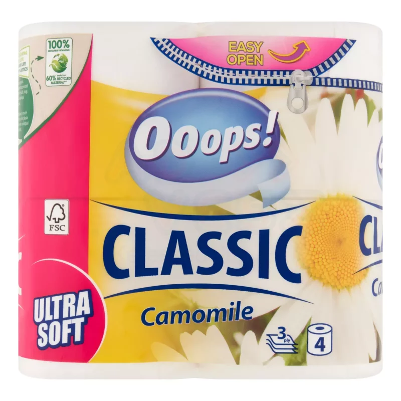 Ooops! Classic toalettpapír 4 tekercs 3 rétegű Kamilla Kép