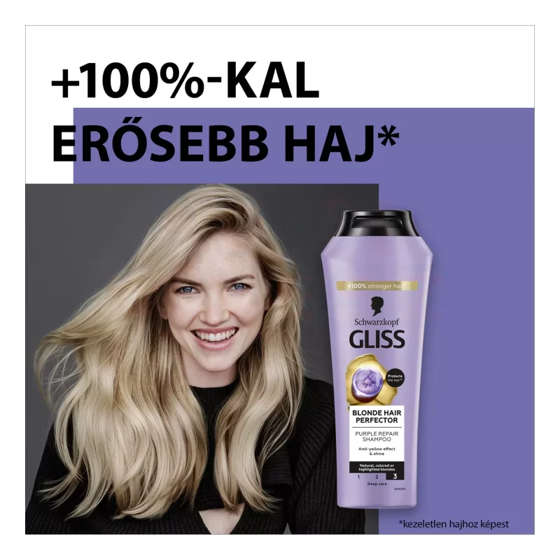 Gliss hamvasító sampon 250 ml Blonde Perfector Kép