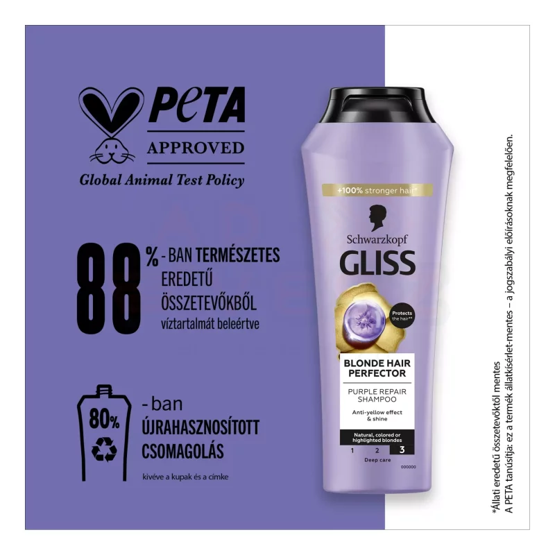 Gliss hamvasító sampon 250 ml Blonde Perfector Kép